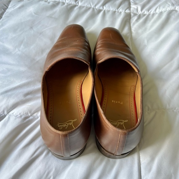 Christian Loubiton Dandelion Loafers in brown leather.